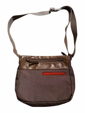 T-Tech by Tumi Brown Messenger Bag with Red Accent